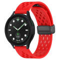 For Samsung Galaxy watch 5 Golf Edition 20mm Folding Magnetic Clasp Silicone Watch Band(Red)