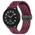 For Samsung Galaxy watch 5 Golf Edition 20mm Folding Magnetic Clasp Silicone Watch Band(Wine Red)