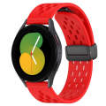 For Samsung Galaxy Watch 5  44mm 20mm Folding Magnetic Clasp Silicone Watch Band(Red)