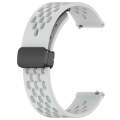 For Samsung Galaxy Watch 5  40mm 20mm Folding Magnetic Clasp Silicone Watch Band(Light Grey)