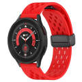 For Samsung Galaxy Watch 5 Pro  45mm 20mm Folding Magnetic Clasp Silicone Watch Band(Red)