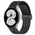 For Samsung Galaxy Watch 4 40mm 20mm Folding Magnetic Clasp Silicone Watch Band(Black)