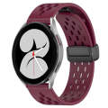 For Samsung Galaxy Watch 4 40mm 20mm Folding Magnetic Clasp Silicone Watch Band(Wine Red)