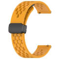 For Samsung  Galaxy Watch 4 Classic 42mm 20mm Folding Magnetic Clasp Silicone Watch Band(Yellow)