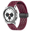 For Samsung  Galaxy Watch 4 Classic 42mm 20mm Folding Magnetic Clasp Silicone Watch Band(Wine Red)