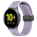 For Samsung Galaxy Watch Active 2 40mm 20mm Folding Magnetic Clasp Silicone Watch Band(Purple)