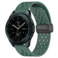 For Samsung Galaxy Watch 42mm 20mm Folding Magnetic Clasp Silicone Watch Band(Dark Green)
