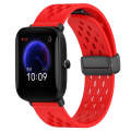 For Amazfit Pop 20mm Folding Magnetic Clasp Silicone Watch Band(Red)
