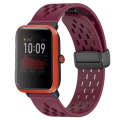 For Amazfit Bip 1S 20mm Folding Magnetic Clasp Silicone Watch Band(Burgundy)