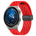 For Huawei Watch GT3 Pro 43mm 20mm Folding Magnetic Clasp Silicone Watch Band(Red)