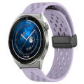 For Huawei Watch GT3 Pro 43mm 20mm Folding Magnetic Clasp Silicone Watch Band(Purple)