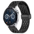 For Huawei Watch GT3 42mm 20mm Folding Magnetic Clasp Silicone Watch Band(Black)