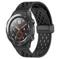 For Huawei Watch 2 20mm Folding Magnetic Clasp Silicone Watch Band(Black)