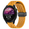 For Garmin Forerunner 255 22mm Folding Magnetic Clasp Silicone Watch Band(Yellow)