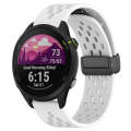 For Garmin Forerunner 255 Music 22mm Folding Magnetic Clasp Silicone Watch Band(White)