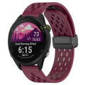 For Garmin Forerunner 255 Music 22mm Folding Magnetic Clasp Silicone Watch Band(Wine Red)