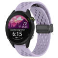 For Garmin Forerunner 255 Music 22mm Folding Magnetic Clasp Silicone Watch Band(Purple)