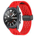 For Samsung Galaxy Watch3 45mm 22mm Folding Magnetic Clasp Silicone Watch Band(Red)