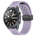For Samsung Galaxy Watch3 45mm 22mm Folding Magnetic Clasp Silicone Watch Band(Purple)