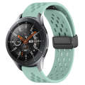 For Samsung Galaxy Watch 46mm 22mm Folding Magnetic Clasp Silicone Watch Band(Teal)