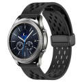 For Samsung Gear S3 Classic 22mm Folding Magnetic Clasp Silicone Watch Band(Black)