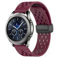 For Samsung Gear S3 Classic 22mm Folding Magnetic Clasp Silicone Watch Band(Wine Red)