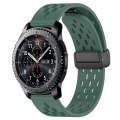 For Samsung Gear S3 Frontier 22mm Folding Magnetic Clasp Silicone Watch Band(Dark Green)