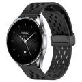 For Xiaomi Watch S2 42mm 22mm Folding Magnetic Clasp Silicone Watch Band(Black)