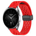 For Xiaomi Watch S2 46mm 22mm Folding Magnetic Clasp Silicone Watch Band(Red)