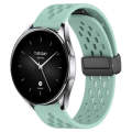 For Xiaomi Watch S2 46mm 22mm Folding Magnetic Clasp Silicone Watch Band(Teal)