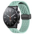 For Xiaomi MI Watch S1 22mm Folding Magnetic Clasp Silicone Watch Band(Teal)