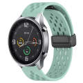 For Xiaomi MI Watch Color 22mm Folding Magnetic Clasp Silicone Watch Band(Teal)
