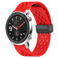 For Amazfit GTR 4 22mm Folding Magnetic Clasp Silicone Watch Band(Red)