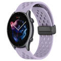 For Amazfit GTR 3 22mm Folding Magnetic Clasp Silicone Watch Band(Purple)
