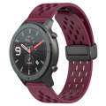 For Amazfit GTR 47mm 22mm Folding Magnetic Clasp Silicone Watch Band(Burgundy)