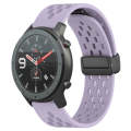 For Amazfit GTR 47mm 22mm Folding Magnetic Clasp Silicone Watch Band(Purple)