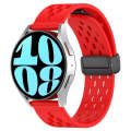 For Amazfit Bip 5 22mm Folding Magnetic Clasp Silicone Watch Band(Red)