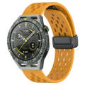 For Huawei Watch GT3 SE 22mm Folding Magnetic Clasp Silicone Watch Band(Yellow)