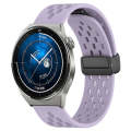 For Huawei Watch GT3 Pro 46mm 22mm Folding Magnetic Clasp Silicone Watch Band(Purple)