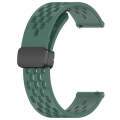 For Huawei Watch Buds 22mm Folding Magnetic Clasp Silicone Watch Band(Dark Green)