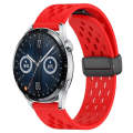 For Huawei Watch GT3 46mm 22mm Folding Magnetic Clasp Silicone Watch Band(Red)