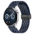 For Huawei Watch GT3 46mm 22mm Folding Magnetic Clasp Silicone Watch Band(Midnight Blue)