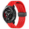 For Honor Watch GS Pro 22mm Folding Magnetic Clasp Silicone Watch Band(Red)