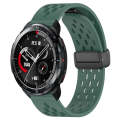 For Honor Watch GS Pro 22mm Folding Magnetic Clasp Silicone Watch Band(Dark Green)
