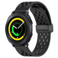 For Samsung Galaxy Gear Sport 20mm Folding Magnetic Clasp Silicone Watch Band(Black)