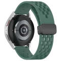 For Samsung Galaxy Gear Sport 20mm Folding Magnetic Clasp Silicone Watch Band(Dark Green)