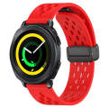 For Samsung Galaxy Gear Sport 20mm Folding Magnetic Clasp Silicone Watch Band(Red)