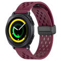 For Samsung Galaxy Gear Sport 20mm Folding Magnetic Clasp Silicone Watch Band(Wine Red)