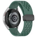 For Samsung Galaxy Watch3 41mm 20mm Folding Magnetic Clasp Silicone Watch Band(Dark Green)