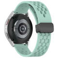 For Samsung Galaxy Watch3 41mm 20mm Folding Magnetic Clasp Silicone Watch Band(Teal)